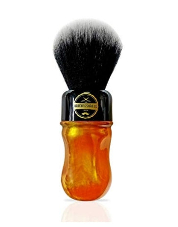 24mm Synthetic Shaving Brush - Black and Orange