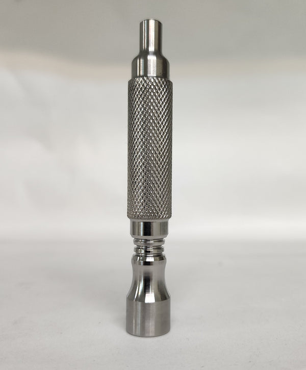 New and Improved Partial-Knurled 95MM Titanium Handle - Machined Finish