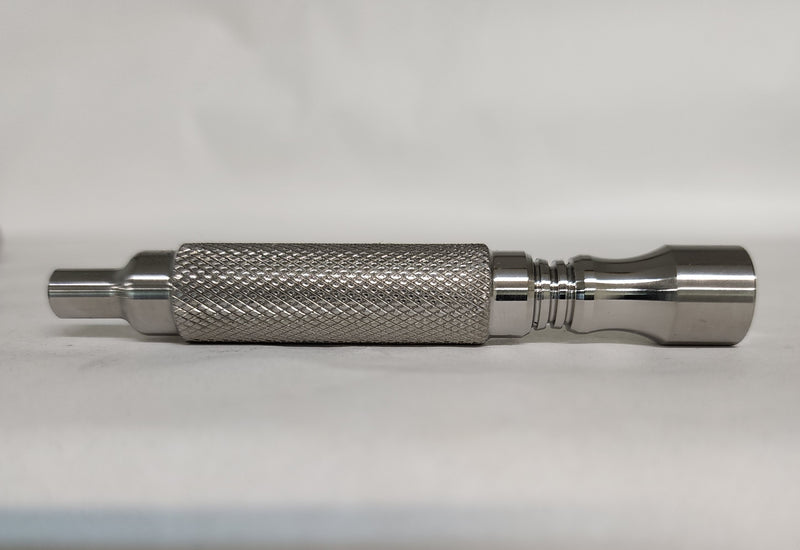 New and Improved Partial-Knurled 95MM Titanium Handle - Machined Finish